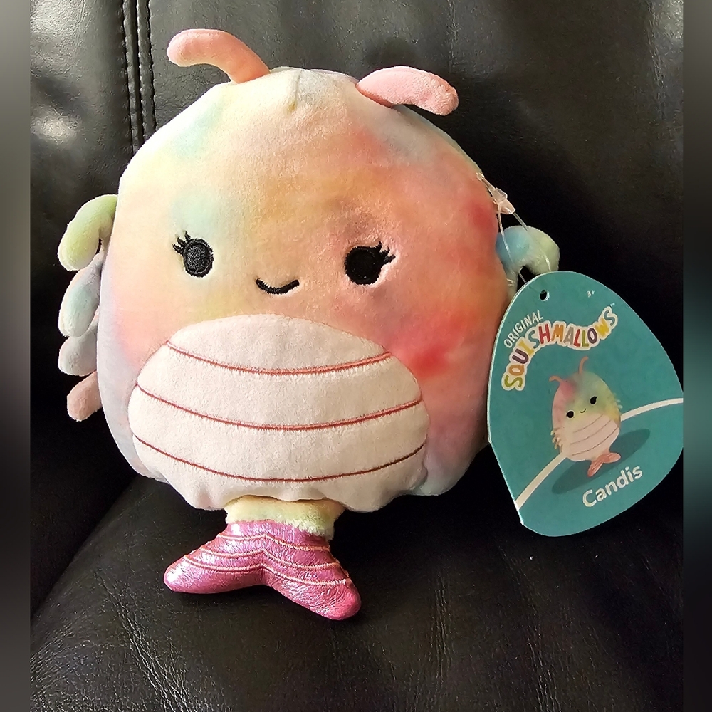 Squishmallow Candis the Shrimp Colorful Tie Dye Plush 5 Inch Toy New With Tags - Picture 1 of 11
